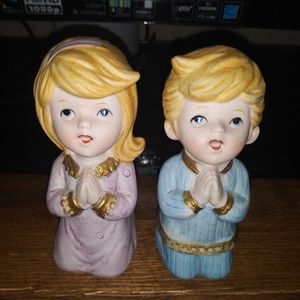 Homco girl and boy praying figurines